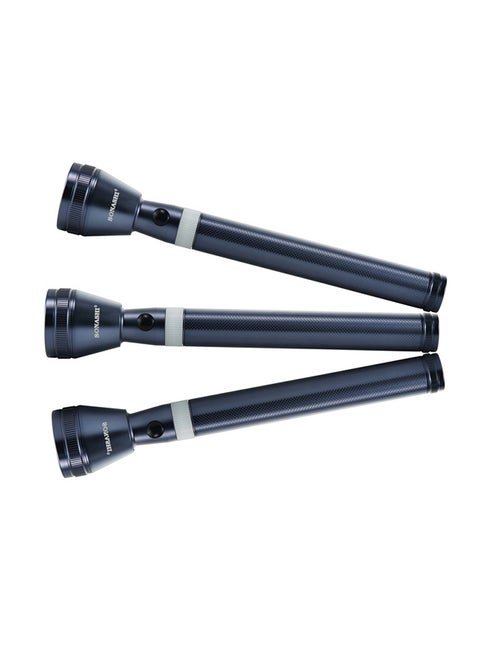 Combo Rechargeable LED Torch Pack of 3  Hyper Bright LED Bulbs  5000mAh Battery with 4 Hours of Continuous Working  Powerful Torch for Camping Hiking And More SLT-3311N Grey 36.5cm