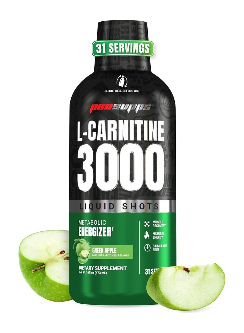 ProSupps Ps L-carnitine 3000 Liquid Shots 31 Servings Green Apple 473ml - Image 1