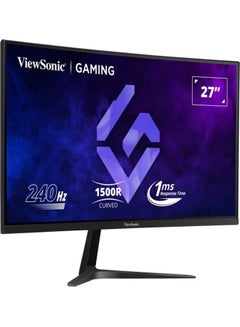 ViewSonic 27 inch  FHD Curved Gaming Monitor  (1920 X 1080) 240hz, 1MS, 3.5 Audio Out X 1/ HDMI 2.0 X 2/ Display Port: 1/ ADAPTIVE SYNC VX2719-PC-MHD Black  - Image 3