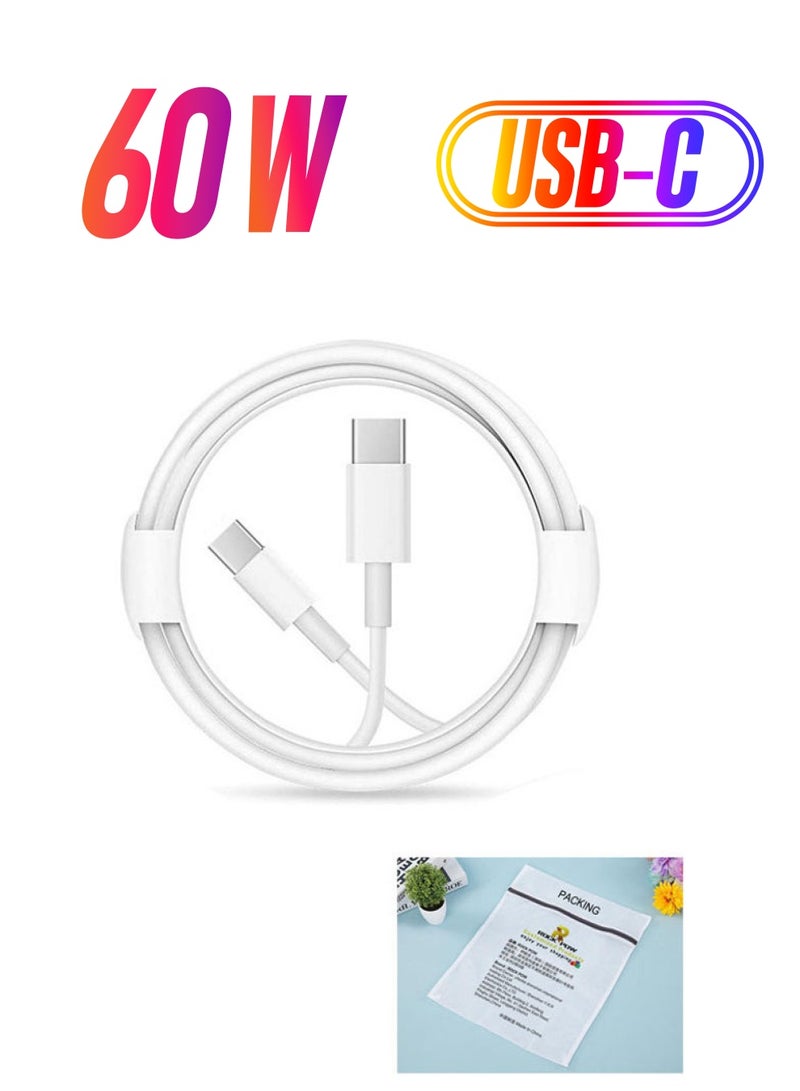 Rock Pow Type-C Charging Cable White  - Image 1