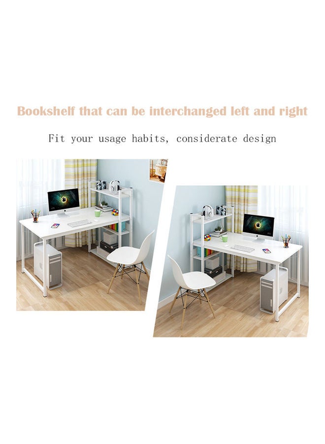 JANTENS Study Table With Storage Computer Desk White 120 x 55 x 72cm - Image 4