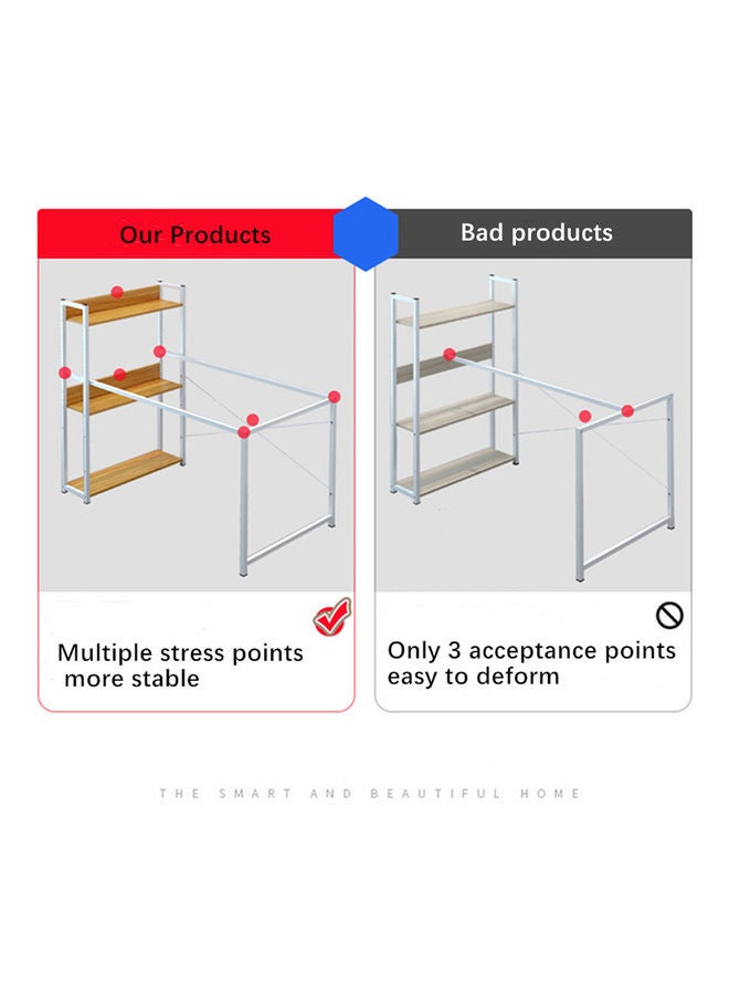 JANTENS Study Table With Storage Computer Desk White 120 x 55 x 72cm - Image 3