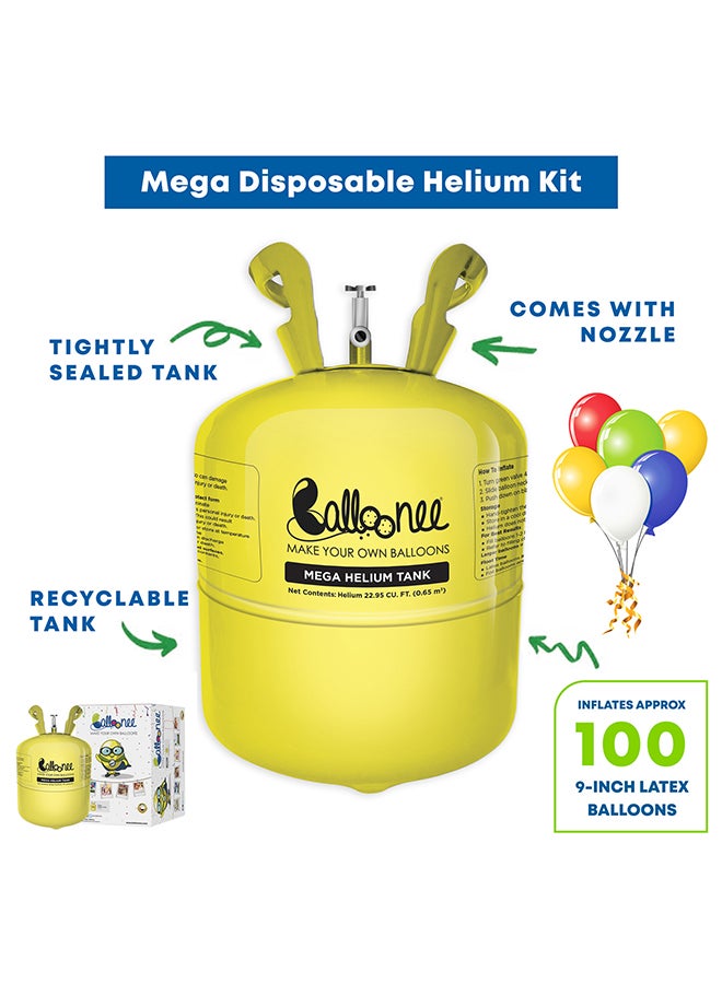 Balloonee Mega Disposable Helium Party Kit - 100 Balloons - Image 2