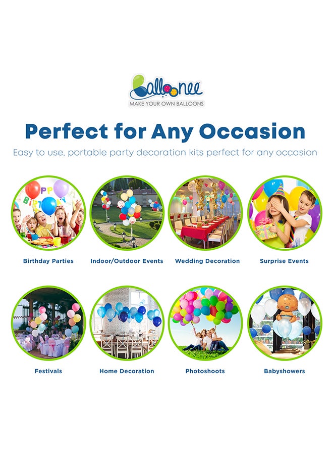Balloonee Mega Disposable Helium Party Kit - 100 Balloons - Image 5