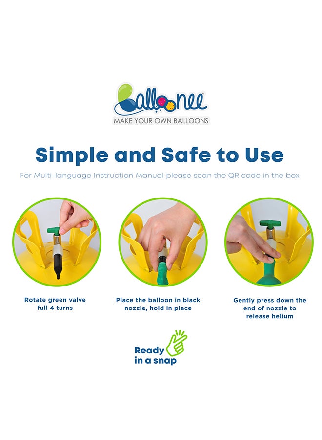 Balloonee Mega Disposable Helium Party Kit - 100 Balloons - Image 4