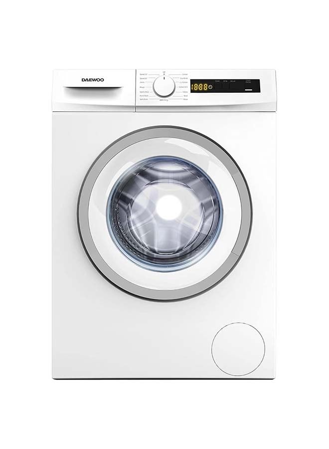 DAEWOO 7Kg Front Load Washing Machine With Lunar Dial, 1200 Rpm, 15 Programs, Fully Automatic Washer, Digital Led Display, Child Lock, 90° Hygiene, Quick Wash, Mute Function, DWD-7W1211 White - Image 1