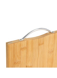 Royalford Organic Bamboo Cutting Board, Rf10238 - Strong Metal Handle - Durable & Lightweight - Antibacterial - Chopping Board For Meat And Vegetables Brown 32x22x1.6cm  - Image 4