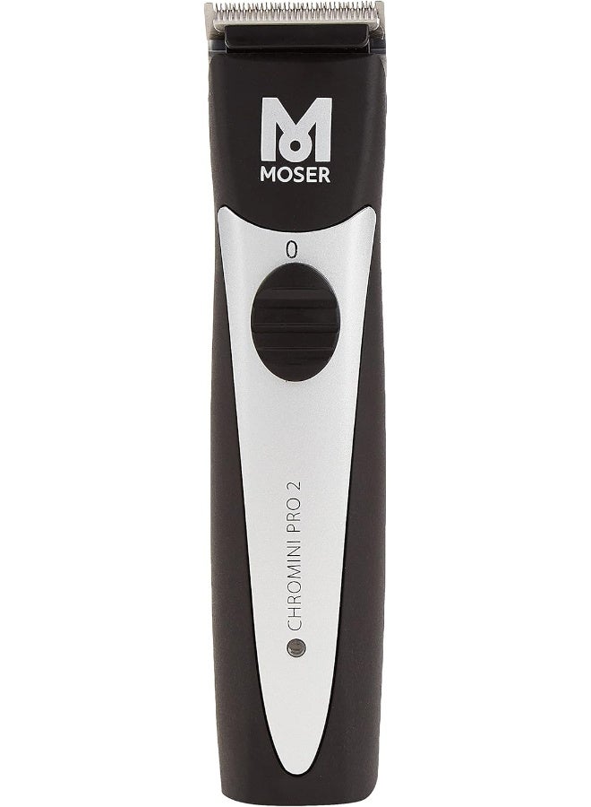 MOSER - Chromini Pro2 Trimmer For Men With U-Blade, Professional Hair Trimmer For Men, Lightweight Design, Stainless Steel Blade, 1H25Min Battery Life, Quick Charge (1591-0164) Black 130grams - Image 1
