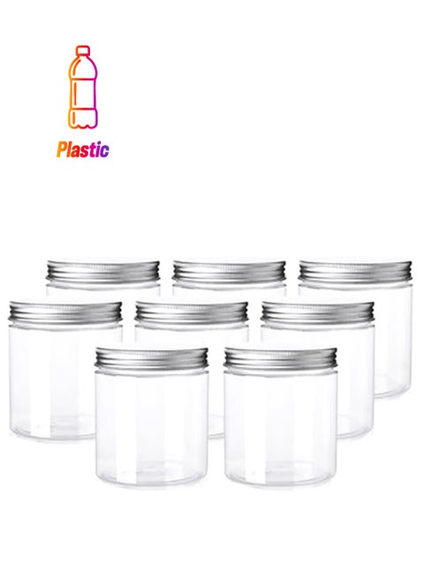 8-Piece Air-Tight Storage Containers Clear 400ml