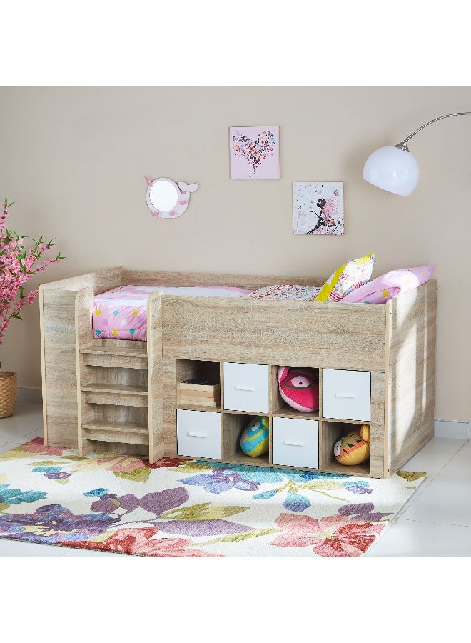 Home Box P-Cooper Costagat New 90X190 High Storage Bed- Sonoma Oak and White  - Image 3