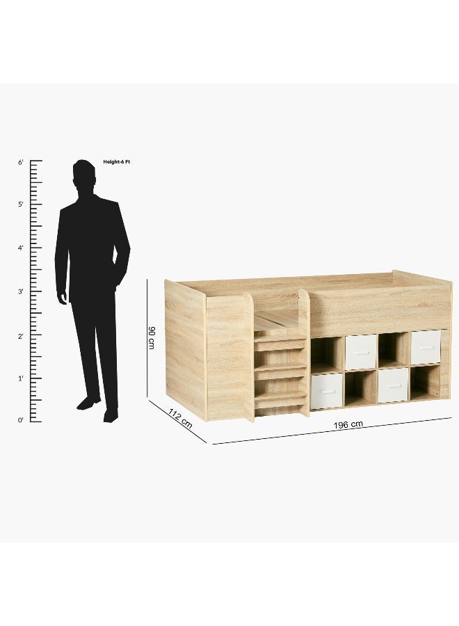 Home Box P-Cooper Costagat New 90X190 High Storage Bed- Sonoma Oak and White  - Image 5
