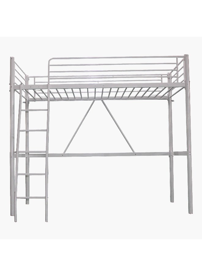 Home Box - P-Vanilla Travis 90X200 Metal Loft Bed- White White - Image 1