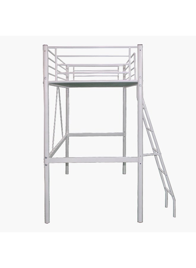 Home Box - P-Vanilla Travis 90X200 Metal Loft Bed- White White - Image 1