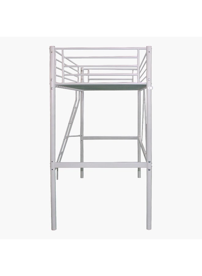 Home Box - P-Vanilla Travis 90X200 Metal Loft Bed- White White - Image 1
