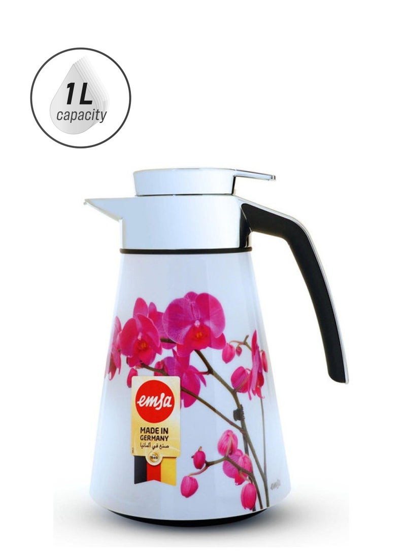 emsa Cone Thermal Jug White/Pink 1Liters - Image 1