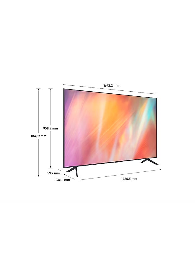 Samsung 75-Inch 4K Smart TV 75AU7000UXUM Black - Image 3