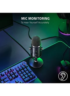 RAZER Razer Seiren V2 X USB Condenser Microphone for Streaming and Gaming on PC, Supercardioid Pickup Pattern, Integrated Digital Limiter, Mic Monitoring and Gain Control, Built-in Shock Absorber - Black  - Image 4