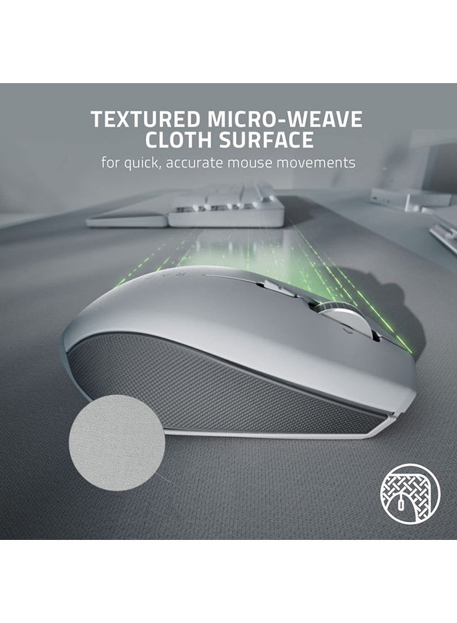 RAZER - Razer Pro Glide Soft Mouse Mat XXL Size, Thick, High-Density Rubber Foam, Textured Micro-Weave Cloth Surface, Anti-Slip Base - Mercury White - Image 1