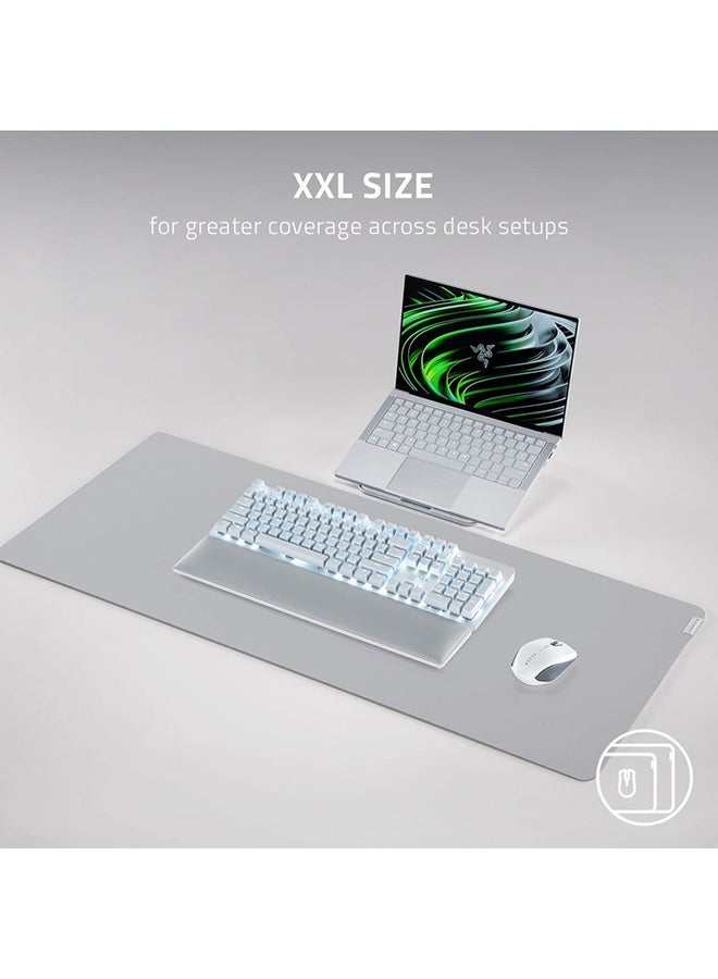 RAZER - Razer Pro Glide Soft Mouse Mat XXL Size, Thick, High-Density Rubber Foam, Textured Micro-Weave Cloth Surface, Anti-Slip Base - Mercury White - Image 1