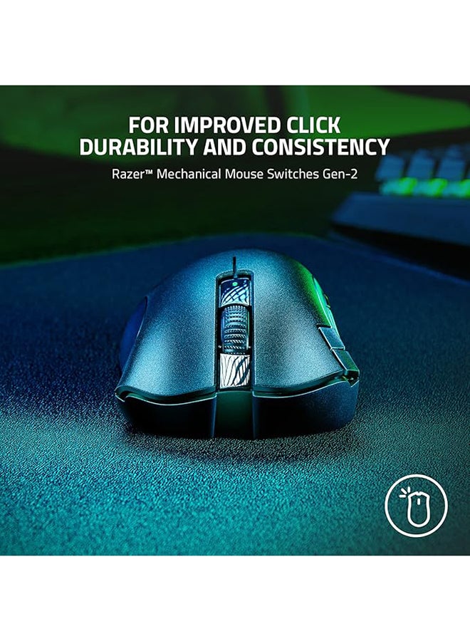 DeathAdder V2 X HyperSpeed Wireless Gaming Mouse: Award-Winning Ergonomic Design - Ultra-Fast HyperSpeed Wireless - 7 Programmable Buttons - Gen 2 Mechanical Switches - 5G 14K DPI Optical Sensor