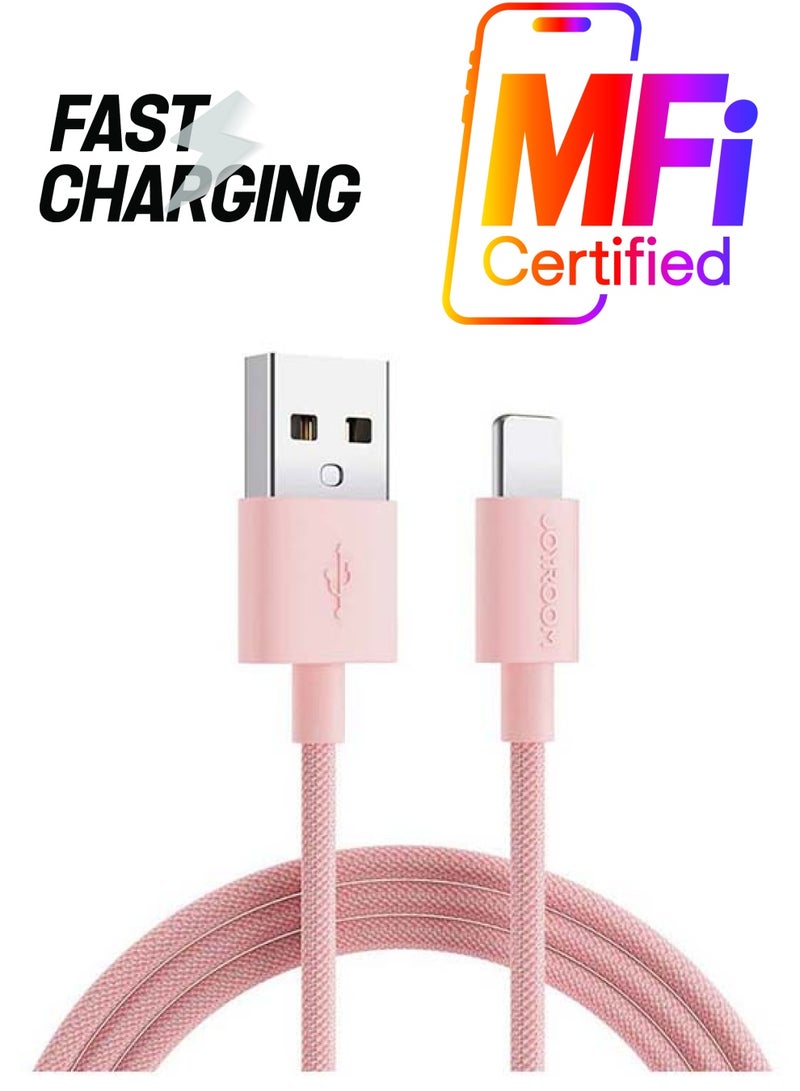 JOYROOM - Fast Charging and Data Transmission For iPhone Colourful Cable 1M Pink - Image 1