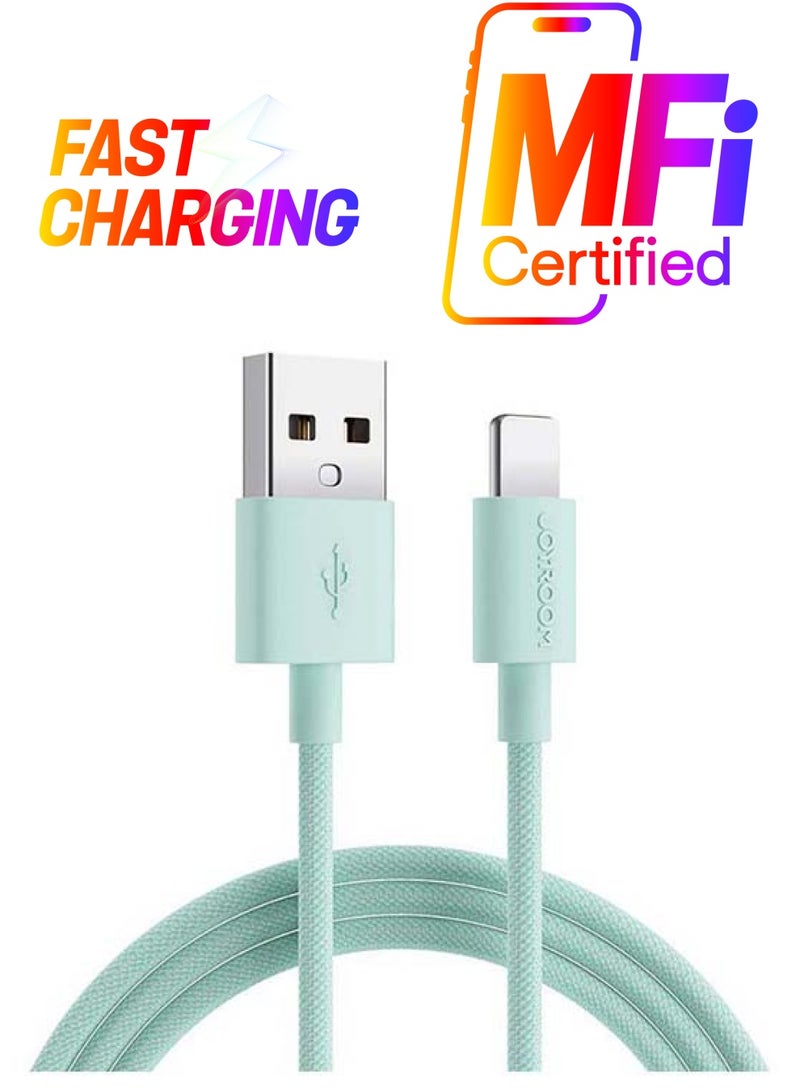 جوي روم كابل شحن سريع لهاتف آيفون من أبل بطول 1 متر أخضر - Image 1