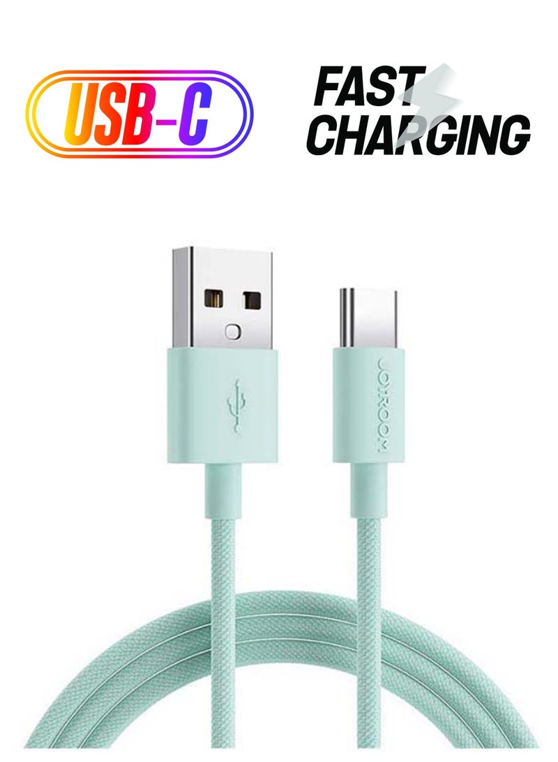 جوي روم كابل بيانات ملون للشحن السريع بمنفذ Type-C بطول 1 متر أخضر - Image 1