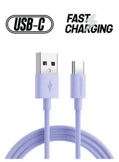 JOYROOM Colourful Nylon Braided Fast Charging Cable Type-C 1 Meter Purple  - Image 1