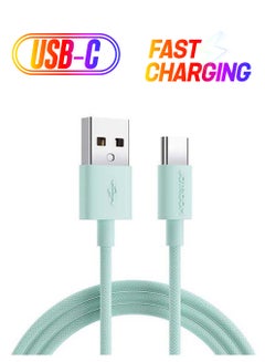 JOYROOM Colourful Fast Charging Data Cable For Type-C 2 Meter Green  - Image 1