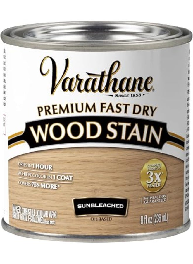 Rust-Oleum 262030 Varathane Premium Fast Dry Wood Stain, Sunbleached 236ml (Pack Of 1) Sunbleached 236ml - Image 1