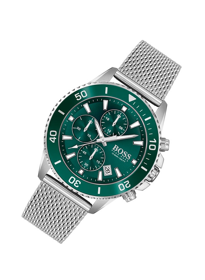 HUGO BOSS Men's Admiral Stainless Steel Green Dial Watch - 1513905 - Image 4