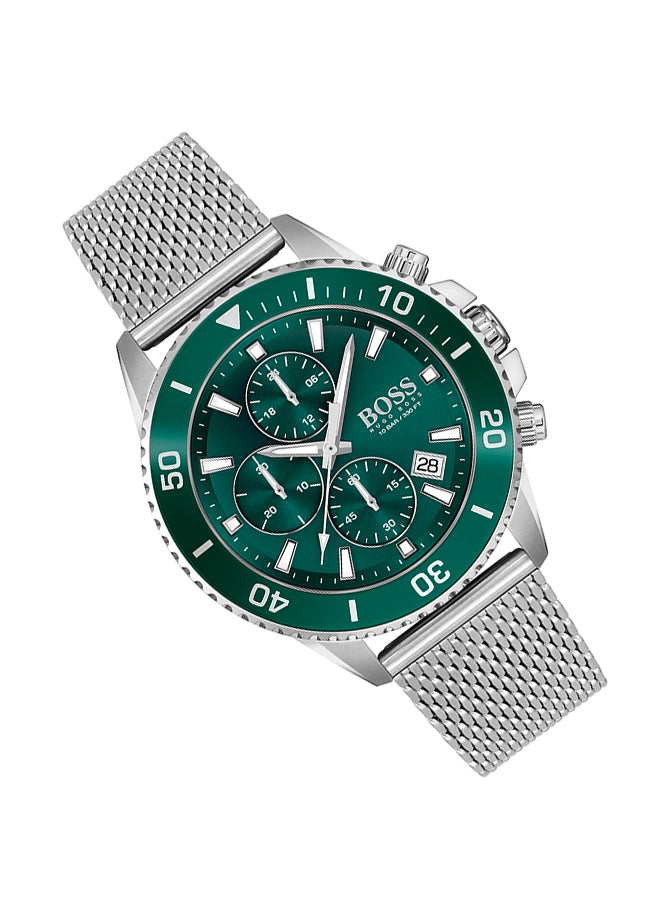 HUGO BOSS Men's Admiral Stainless Steel Green Dial Watch - 1513905 - Image 5