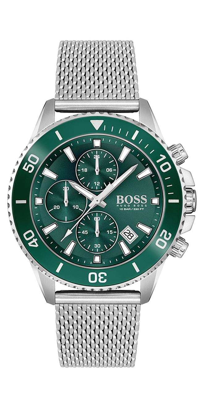 HUGO BOSS Men's Admiral Stainless Steel Green Dial Watch - 1513905 - Image 1
