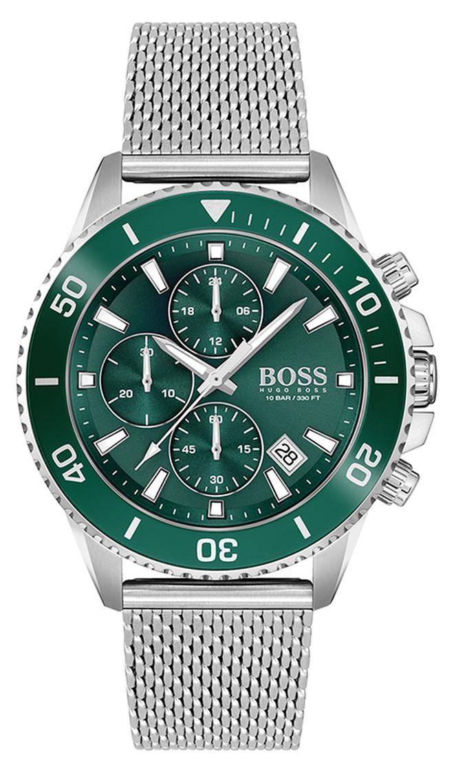 HUGO BOSS Men's Admiral Stainless Steel Green Dial Watch - 1513905 - Image 1