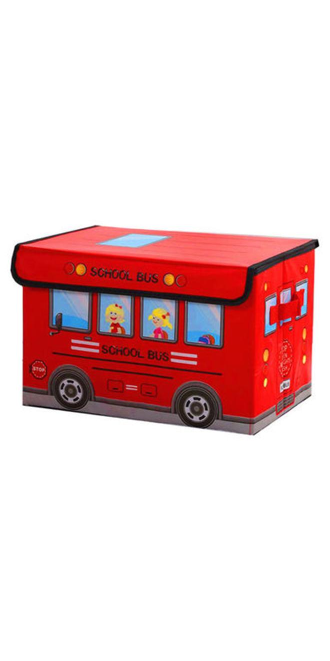 MissTiara School Bus Shaped Storage Box 9.84x9.84x15inch - Image 1