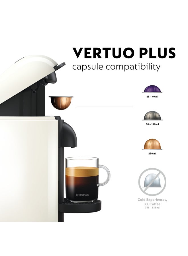 نسبرسو نسبريسو فيرتو بلس GCB2 ماكينة تحضير القهوة بالكبسولات، تحضر 5 أحجام أكواب للقهوة السوداء، 1.2 لتر، أبيض 1710 W GCB2-GB-WH-NE1 أبيض - Image 4