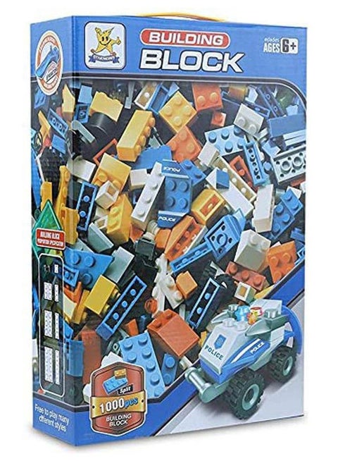 Diy Plastic Building Blocks With Police car For Unisex, Set Of 1000 Pieces