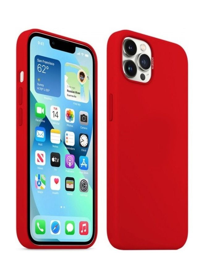 MARGOUN - Protective Soft Silicone Case Cover for iPhone 13 Pro Scarlet Red - Image 1