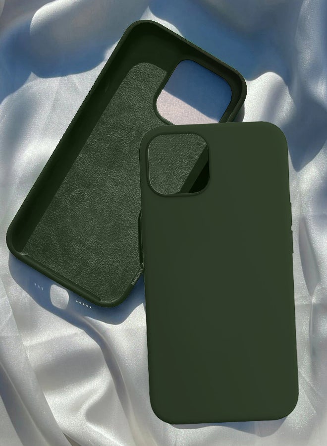 MARGOUN Protective Soft Silicone Case Cover for iPhone 13 Pro Dark Green - Image 1