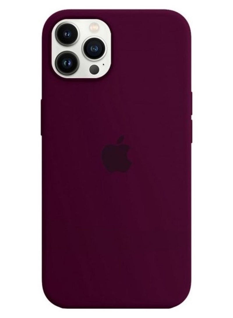 MARGOUN Protective Soft Silicone Case Cover for iPhone 13 Pro Max Plum - Image 1