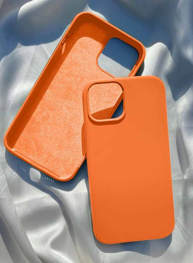 MARGOUN Protective Soft Silicone Case Cover for iPhone 13 Pro Max Orange - Image 2