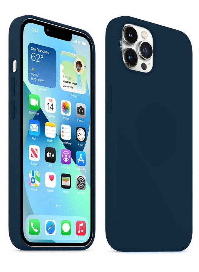 MARGOUN - Protective Soft Silicone Case Cover for iPhone 13 Pro Max Dark Cobalt Blue - Image 1