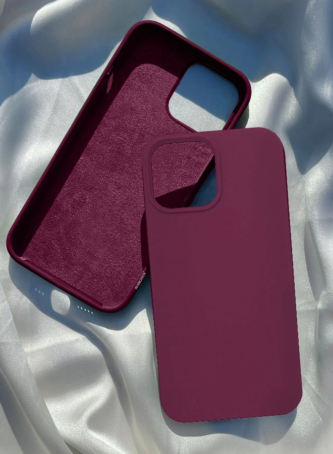 MARGOUN - Protective Soft Silicone Case Cover For iPhone 13 Pro Max Rose Red - Image 1