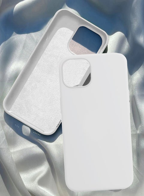 Protective Soft Silicone Case Cover for iPhone 13 White White