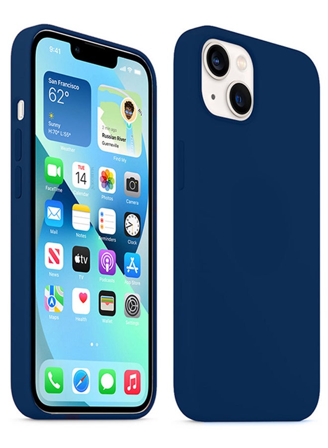 Protective Soft Silicone Case Cover for iPhone 13 Dark Cobalt Blue