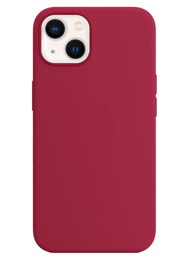 Protective Soft Silicone Case Cover for iPhone 13 Rose Red