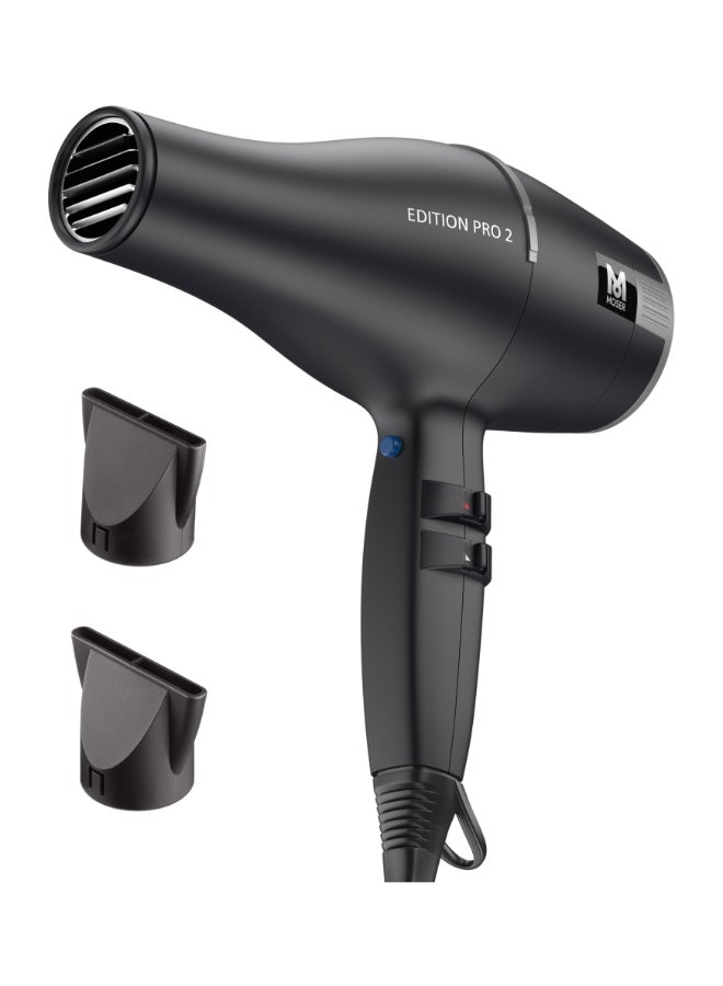MOSER Edition Pro2 Professional Hair Dryer (Made In Italy) | 2000W Salon-Grade Motor With Ionic Frizz-Control | 3 Heat And 2 Speed Settings With Cool Shot | Smoothens Hair (4332-0150) Black  - Image 1