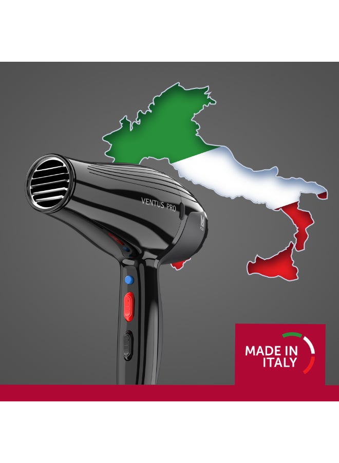 MOSER - Ventus Professional Hair Dryer For Women (Made In Italy) | 2200W Salon-Grade Motor With Ionic Frizz Control | 3 Heat And 2 Speed Settings With Cool Shot | Compact And Lightweight Design (4352-0150) Black - Image 1
