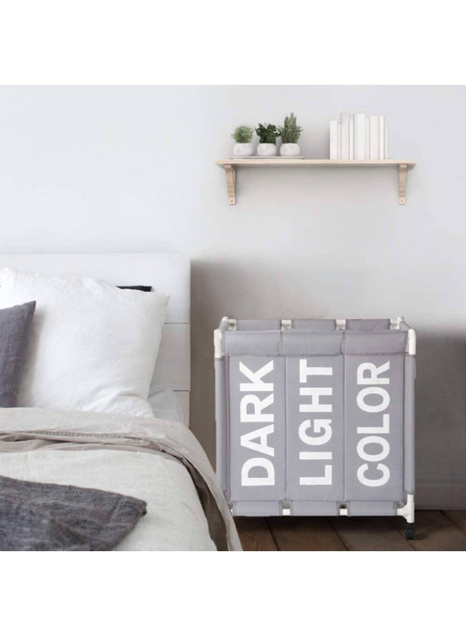 Clothes Laundry Basket Grey 62x35x65cm - Image 3