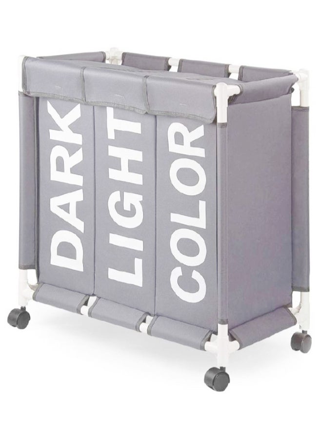 Clothes Laundry Basket Grey 62x35x65cm - Image 1
